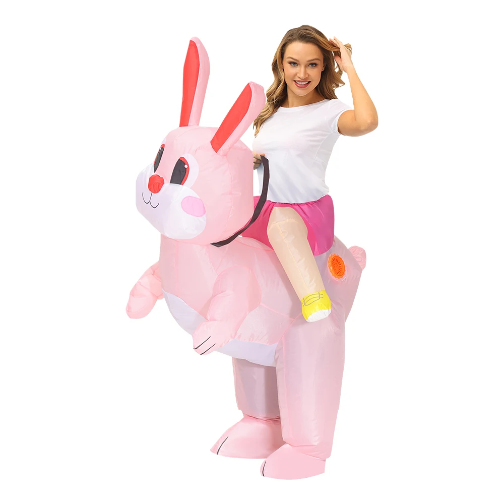 New Adult Kids Bunny RabbitAnime Inflatable Costumes Easter Cosplay Costume Halloween Purim Party Role Play Disfraz