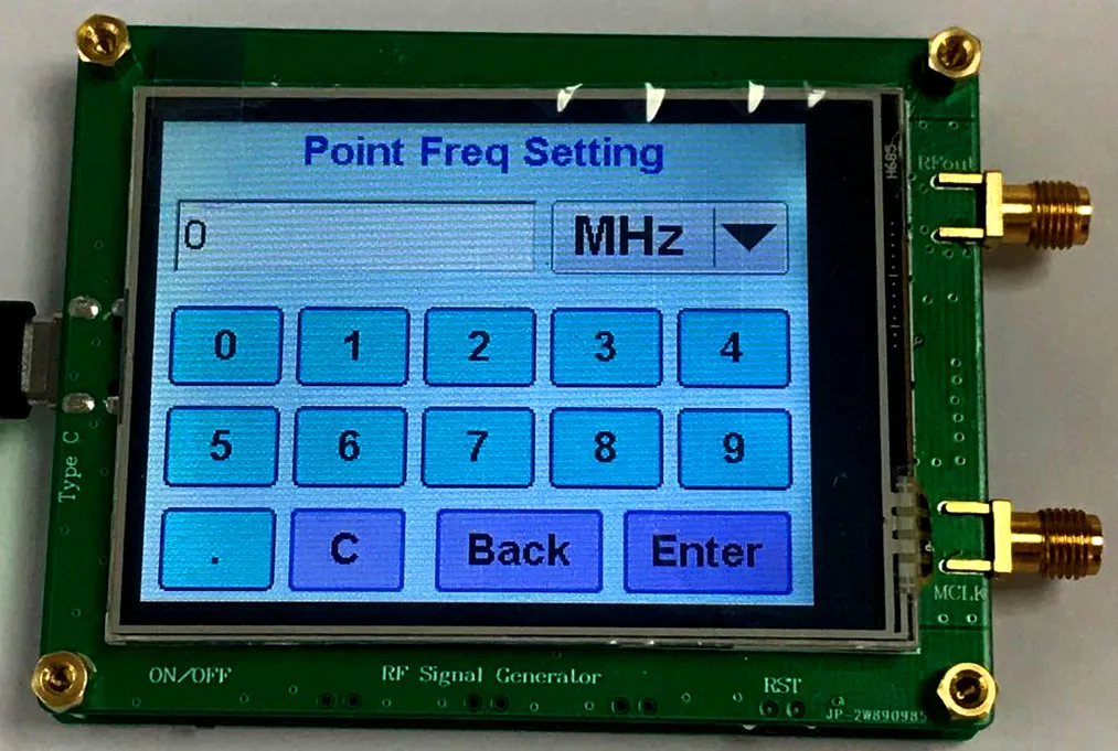 Full touch screen RF signal quelle 35-4400M ADF4350 ADF4351 punkt frequenz sweep PC steuerbar