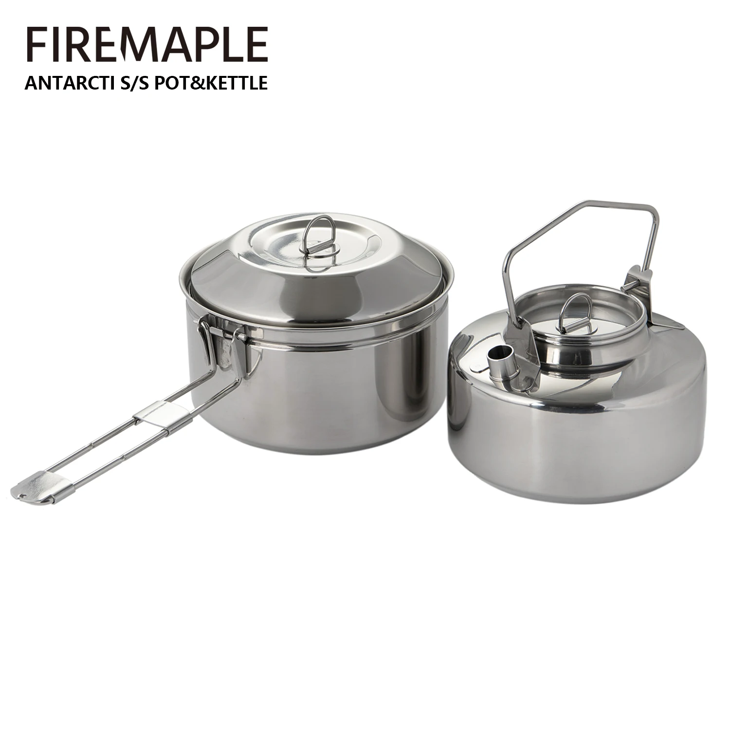 Fire Maple 2Pcs Antarcti Stainless Pot Kettle Set Bushcraft Gear Backpacking Camping Outdoor Durable Pot Kettle S304