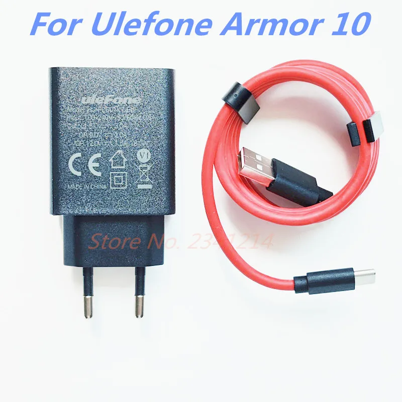 

New For Ulefone Armor 10 Cell Phone USB Adapter Frosted Charger EU Plug Travel Power Supply Plug+ Type-C Usb Cable Data Line