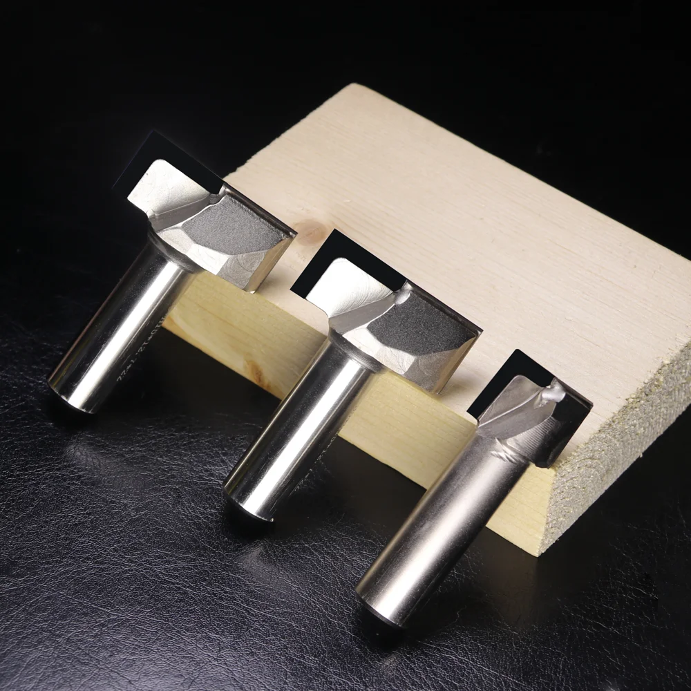 Pcd fresa de extremidade cortador em linha reta diamante roteador bit gravura ferramentas cnc carboneto haste t slot para madeira silicone inferior