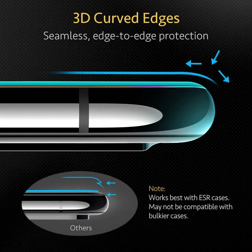 ESR 2PCS Tempered Glass for iPhone 11 12 13 Pro Max mini Screen Protector Clear Protective Glass for iPhone X XR XS Max SE 3 8 7