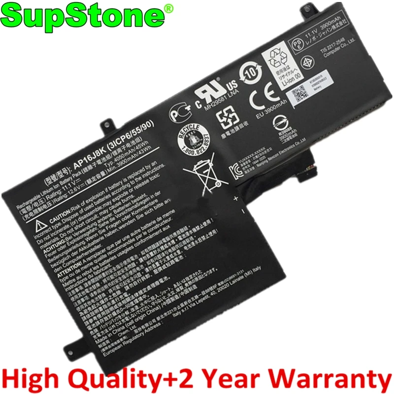 

SupStone Новый AP16J8K AP16J5K Аккумулятор для ноутбука Acer Chromebook 11 N7 C731T-C9M4 C96J C5B8 C11A C0X8 C9J0 C02H C118 C8VE C42N