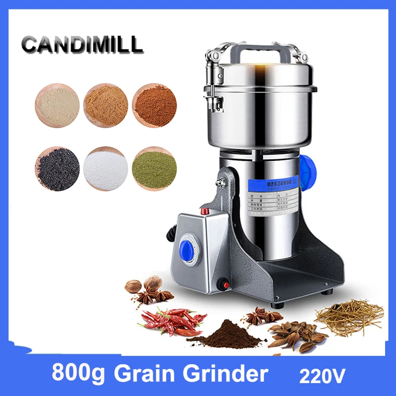 

CANDIMILL 800g Multifunctional Grinder Coffee Beans Nuts Spices Grain Herbal Powder Mixer Dry Food Grinder Cereals Crusher