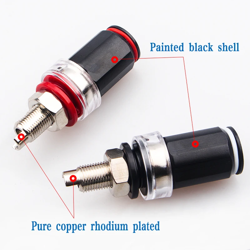 hifi pure copper wiring short pole gold-plated/rhodium plated wiring board banana plug socket hifi black shell horn plug socket