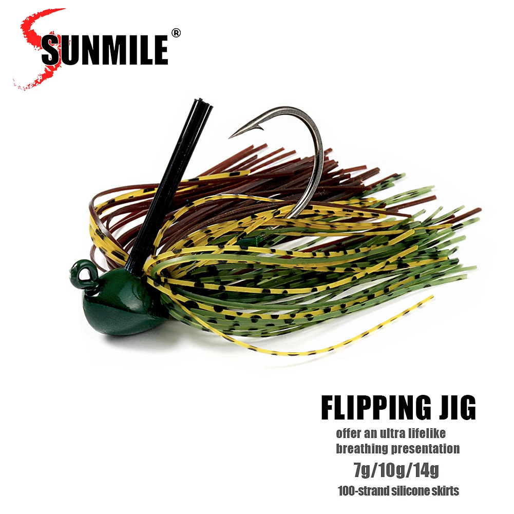 SUNMILE  Bass Fishing Jigs Flipping Jigs Swim Jigs, 7g/10g/14gFootball Jigs Spike Trailer Keeper Metal Jig Lure