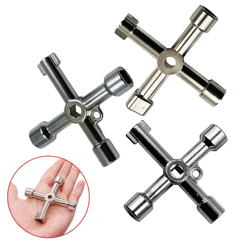 Multifunction 4 way triangular wrench  wrenches for Gas electric meter radiator purge cabinet  plumber wrench triangular