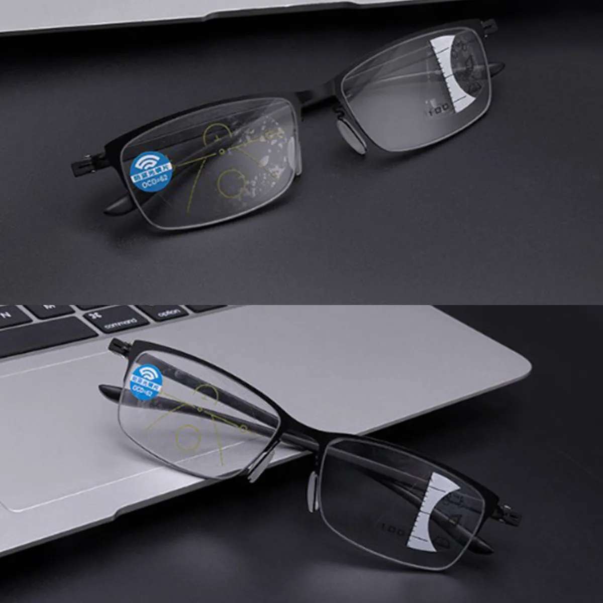 Unisex Progressive Multi-focus Reading Glasses Anti-blue Light Fashion Glasses