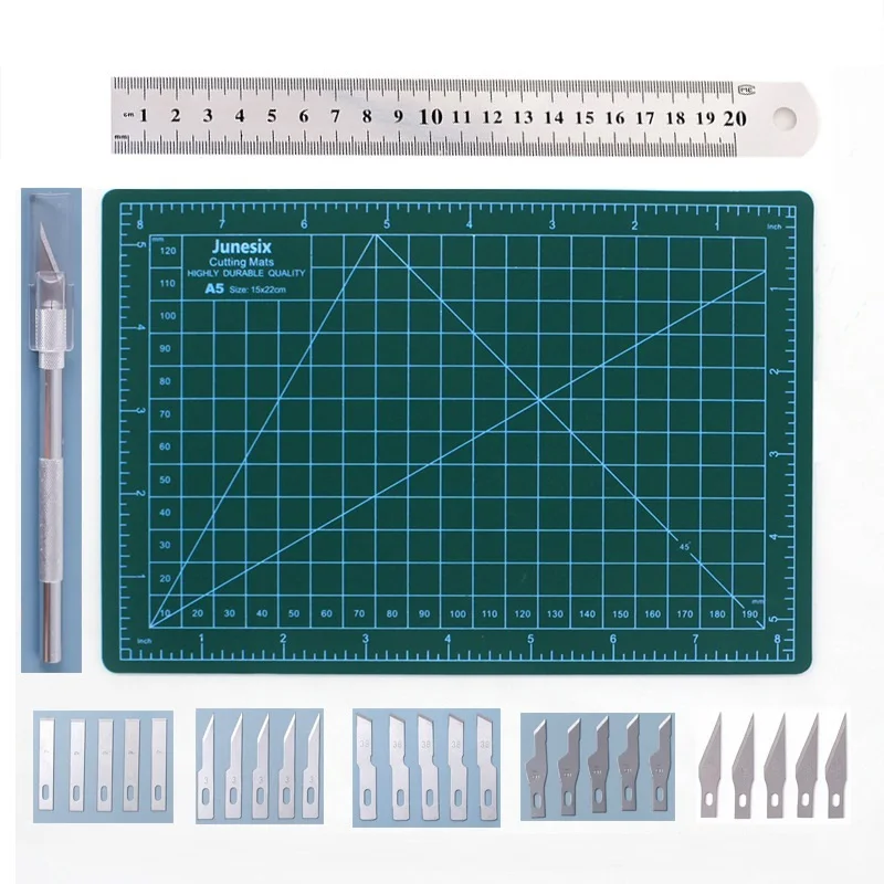 Craft Knife Precision Cutter and Self Healing Cutting Mat Hobby Knife Set with Blades Art Knife for Art Hobby Craft Scrapbooking