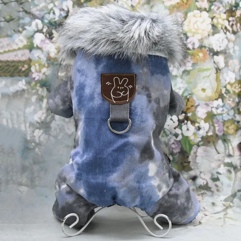 Winter Dog Jumpsuit four leg Warm Dog Clothes fur Collar Pet Outfit Puppy Costumes Small Dog Clothing Coat Jacket Overalls Pants