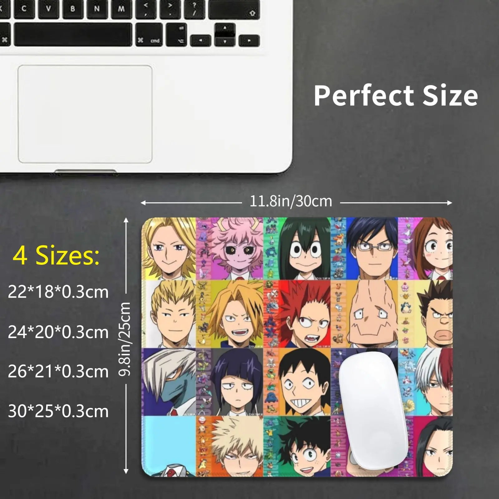 Class 1-A Mouse Pad DIY Print Anime Deku Shoti Todoroki Aizawa All Might Kirishima Cute