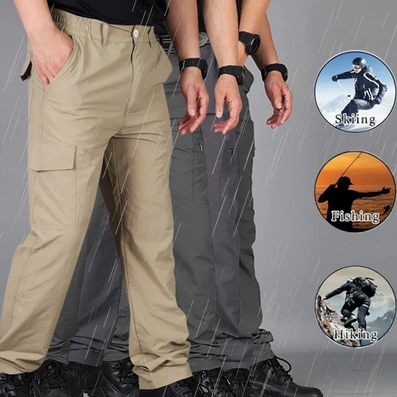 2024 Winter Men's Tactical Cargo Pants Plus Velvet Breathable Autumn Casual Long Trousers Male Quick Dry Multi-pocket Pant Warm