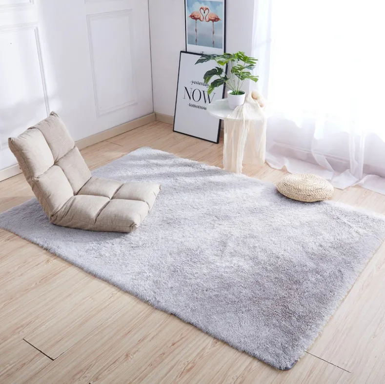 NEW Living Room Coffee Table Blanket Nordic Style Long Hair Carpet Bedroom Bedside Mat Thickened Washed Silk Hair non-slip Rug