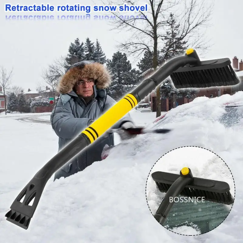 

360°Adjustable Ice Scraper Brush Car Windshield Snow Remove Car Snow Removal Brush Car Cleaning Car Interior Cleaner Cleaning