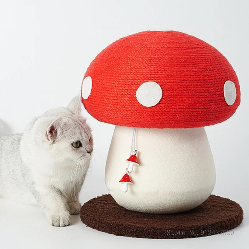 

Sisal Red Umbrella Mushroom Cat Climbing Frame, Pet Furniture, Kitten Perch, Scratching Climbing Post, Cat Tree Toy