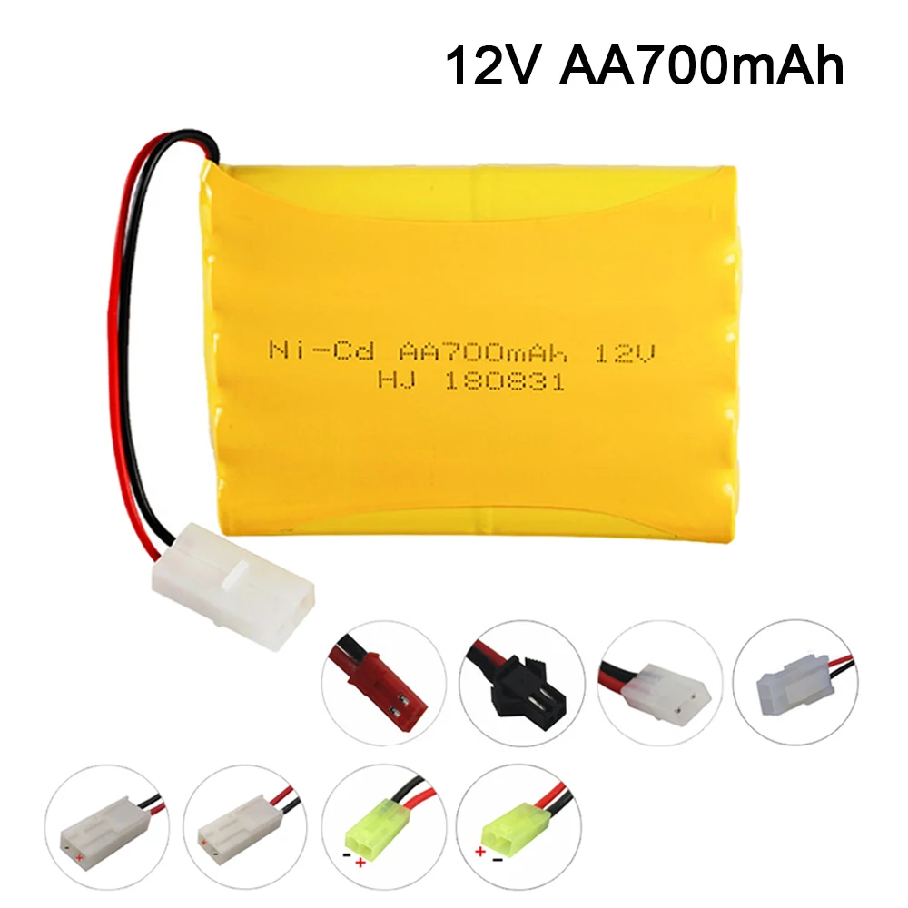 ترقية 12v 700mah البلى بطارية ل Rc لعب سيارات خزانات الشاحنات الروبوتات البنادق قوارب AA ني-CD 12v قابلة للشحن بطارية حزمة