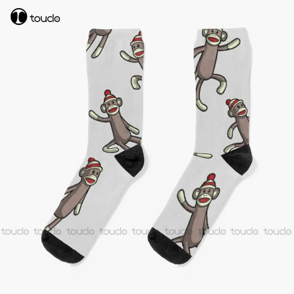 Sock Monkey Action Socks Green Baseball Socks Christmas New Year Thanksgiving Day Gift Unisex Adult Teen Youth Socks Custom