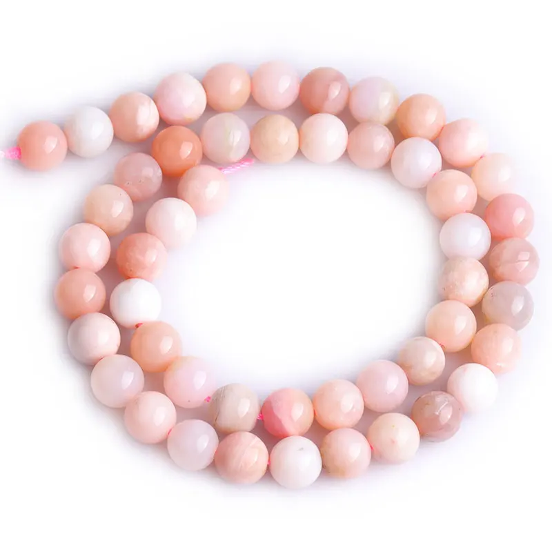 Natural Mixed Pink Opal Stone Round Bead For Jewelry Making Strand 15 \