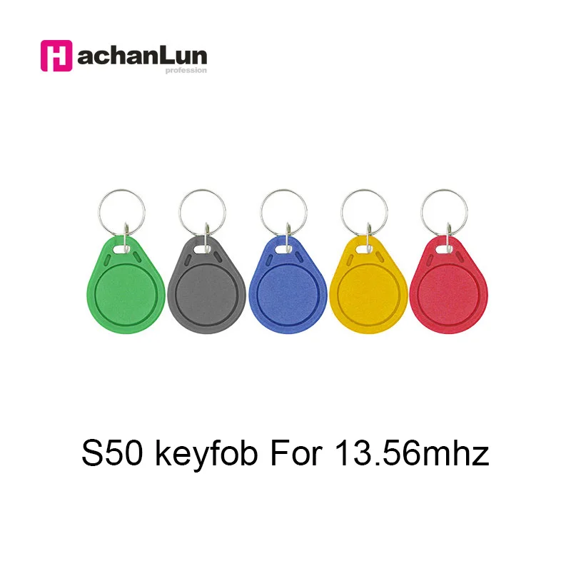 

100pcs 13.56MHz IC M1 S50 Keyfobs Tags RFID Key Finder Badge Card Token Attendance Management Keychain ABS Waterproof