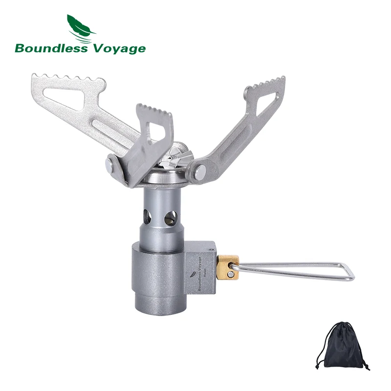 Boundless Voyage Titanium Gas Stove Outdoor Camping Cooking Ultralight Folding Mini Burner Furnace Ti9009O