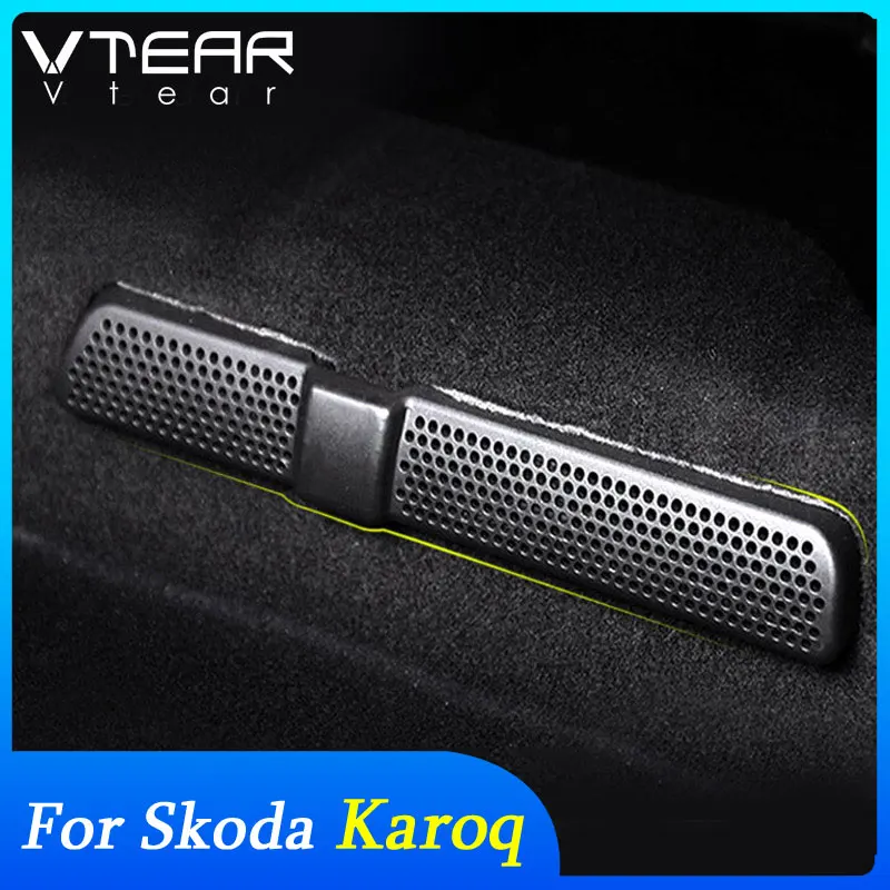 Vtear For Skoda Karoq Accessories Interior Air Outlet Protection Cover Car Seat Bottom Dust-Proof Anti-Blocking Parts Decoration