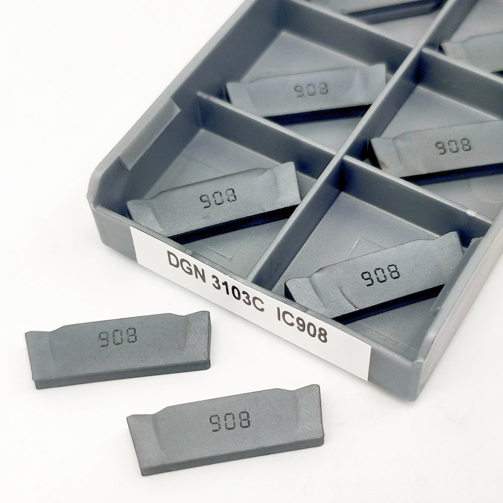 10 قطعة عالية الجودة DGN 3103C IC908 باستخدام الحاسب الآلي كربيد إدراج مشقوق DGN 3103C IC908 لأدوات القطع