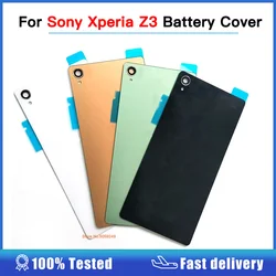 For Sony Xperia Z3 Glass Back Housing Battery Cover Rear Door Replacement Parts Case For L55T D6603 D6643 D6653 D6633 with NFC