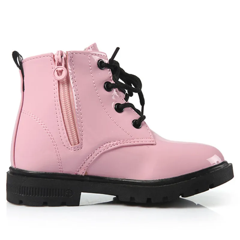 Scarpe per bambini stivali di gomma bambini in pelle verniciata Botas ragazzi ragazze stivali da neve in peluche impermeabili stivali da ginnastica