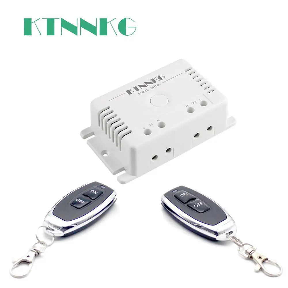 

KTNNKG Universal AC 110V 220V 10A Relay Wireless RF Smart Remote Control Switch Receiver + Transmitter 433Mhz Remote Controller