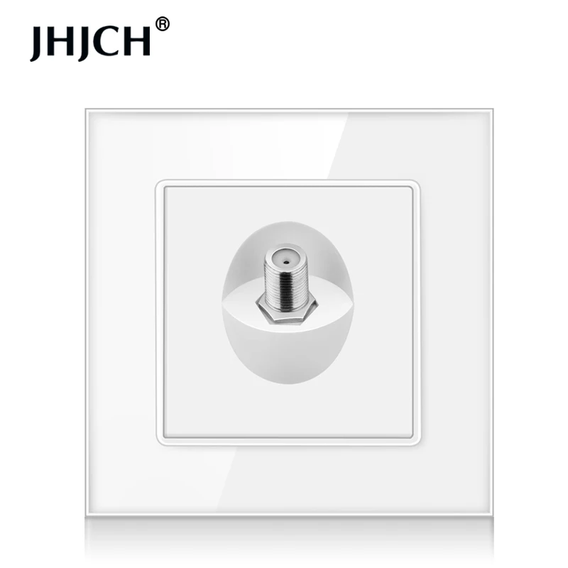 JHJCH-satellite socket, tempered glass crystal panel, 1 group, 2 groups, white, black, gold, gray