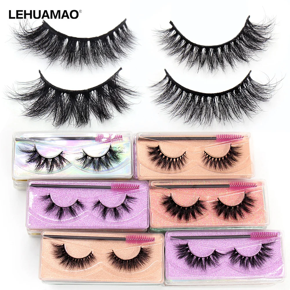 LEHUAMAO 30/50/100 Pairs 3D Mink Eyelashes 100% Cruelty Free Mink Lashes Handmade Natural Eyelashes Popular Make Up Eyelashes