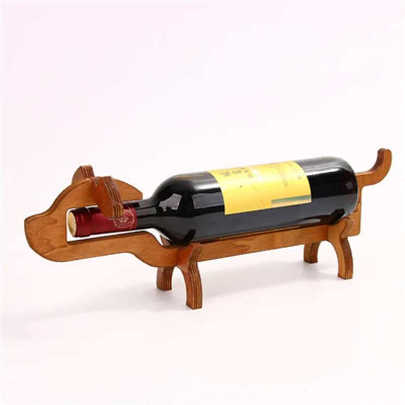 Wine Rack Wine Holder Deer Dog Pig Wood Practical Sculpture Wine Stand Home Decoration Interior Crafts Christmas Gift