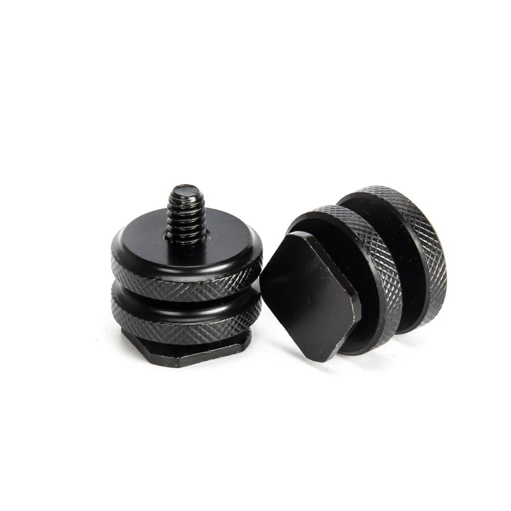 Metal Camera Hot Shoe Mount to 1/4inch screw Adapter With Double Layer for Camera Head Microphone Mic Mount Bracket