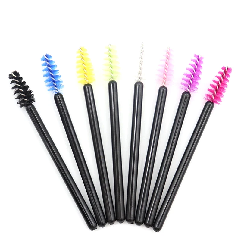 50pcs Descartável Mini Pestana Escova Mascara Wand Aplicador Sobrancelha Pente Microbrush Maquiagem Escova Para Lash Extension Supplies