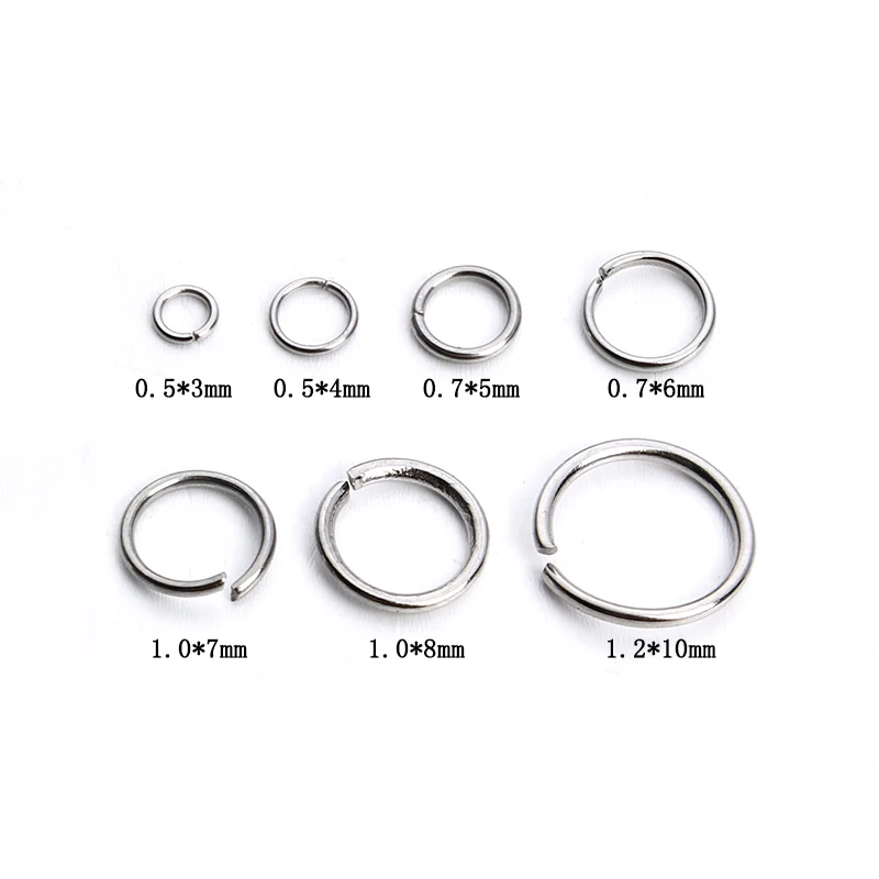 100pcs 3 4 5 6 7 8 10mm Stainless Steel Open Jump Rings  Split Rings Connectors For DIY Jewelry Finding Making Accessories