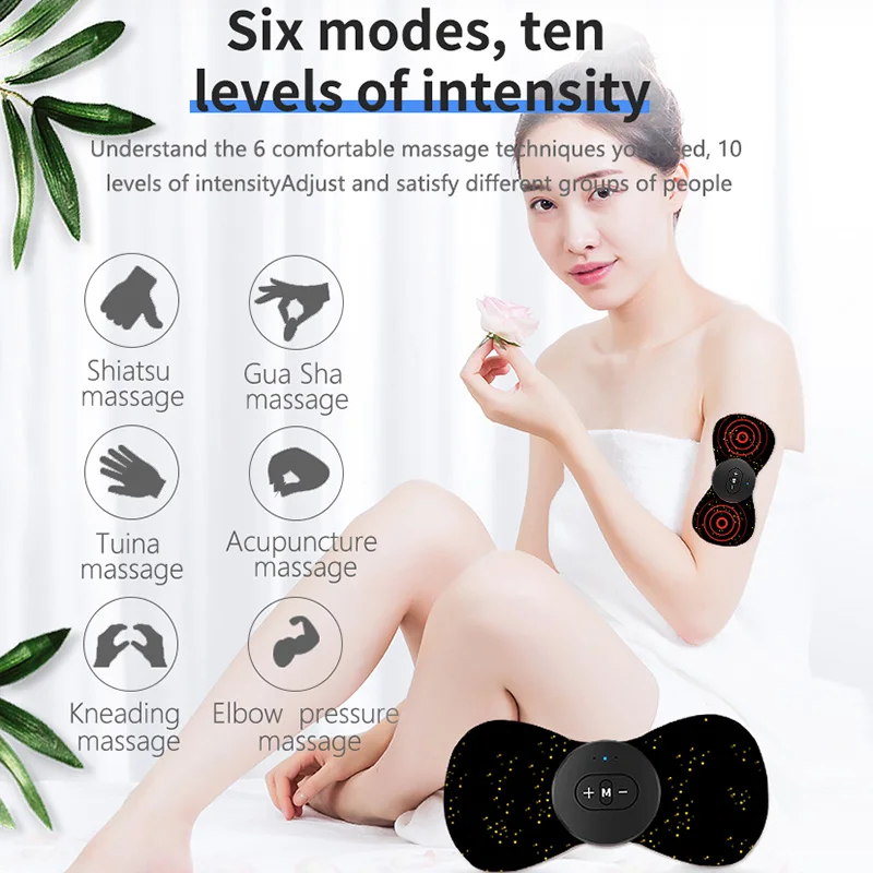 EMS Back Neck Massager Remote Control Rechargeable Therapy Electric Muscle Stimulator Portable Cervical Massager Reduce Pains