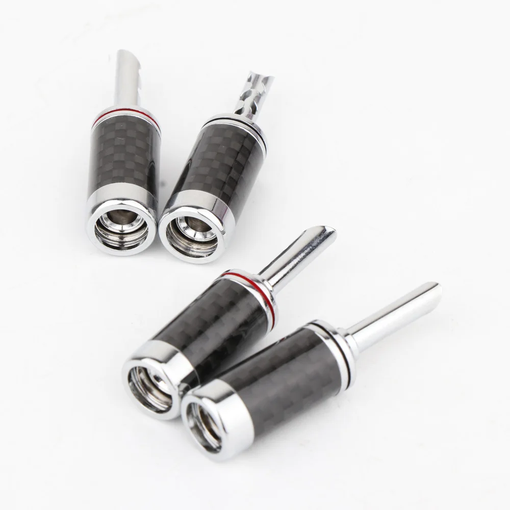 4MM BFA Bananenstecker Kohlefaser-Lautsprecherkabel Bananenanschluss BFA-Steckverbinder Audio-Lautsprecher Bananenstecker-Buchse – Detail 6