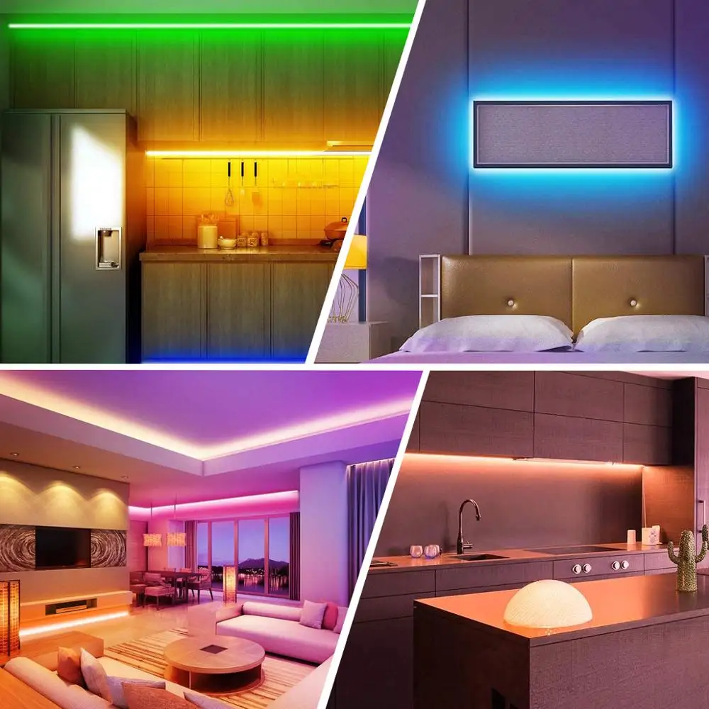 لمبة LED بلوتوث قطاع RGB 5050 مصلحة الارصاد الجوية 12 فولت تحت إضاءة الخزانة s led مطبخ إضاءة الخزانة RGB 5 متر 10 متر 15 متر 20 متر 30 متر للإضاءة خزانة