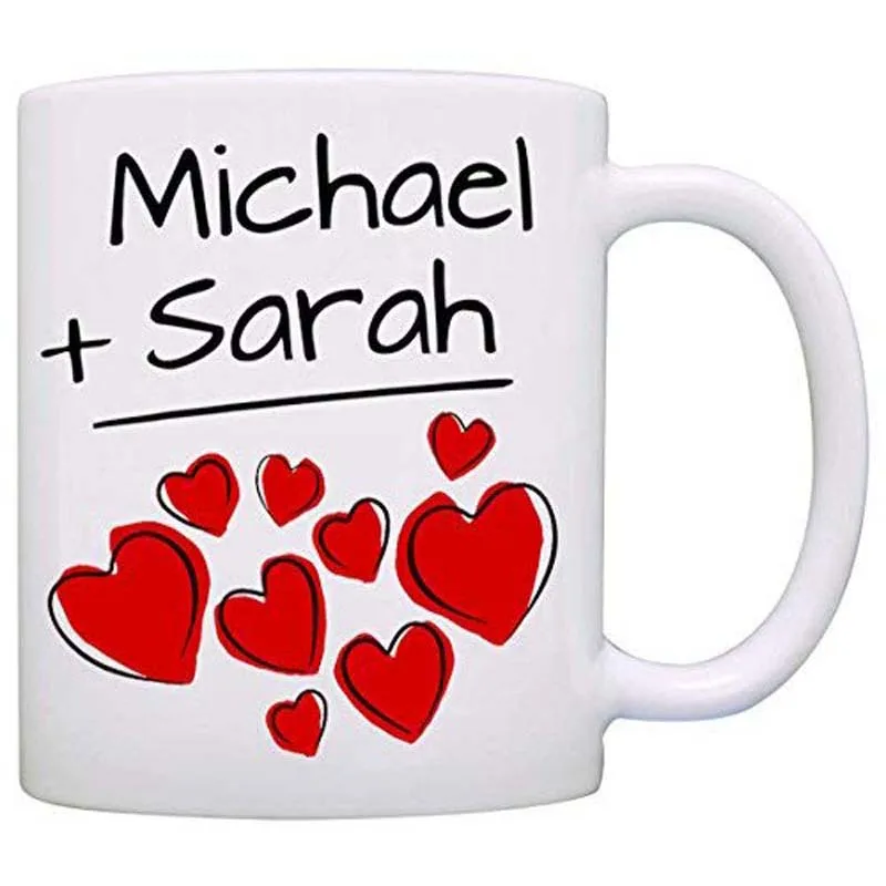 Personalized Custom name! His and Her Couples Wedding Gift Mug, I love my Husband Wife Mom and Dad Romantic Coffee Cup, Printed