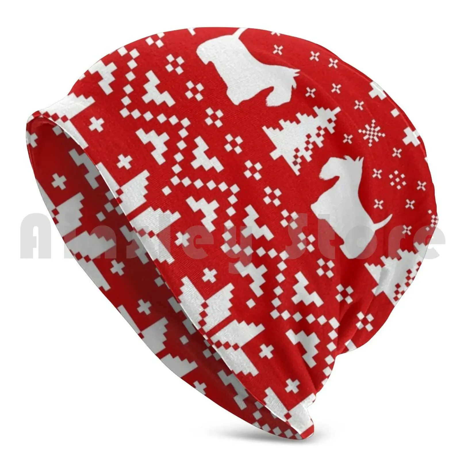 Scottish Terrier Silhouettes Christmas Pattern | Scottie Dogs Holiday Hat 805 Hat Scottish