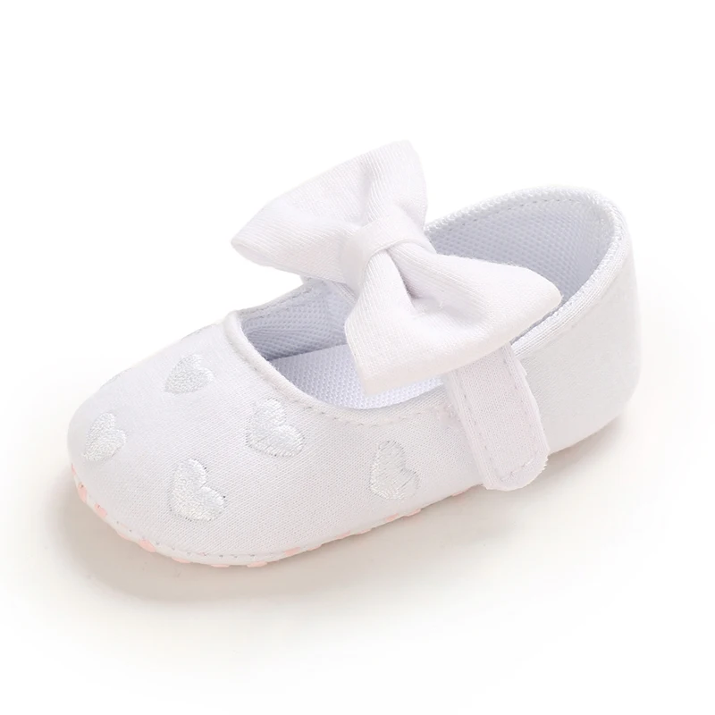 Bé Gái Vải Cotton Retro Mùa Xuân, Mùa Thu Bé Prewalkers Bông Trắng Lễ Rửa Tội Giày Trẻ Sơ Sinh Đế Mềm Đầu Tiên Xe Tập Đi 0-18M