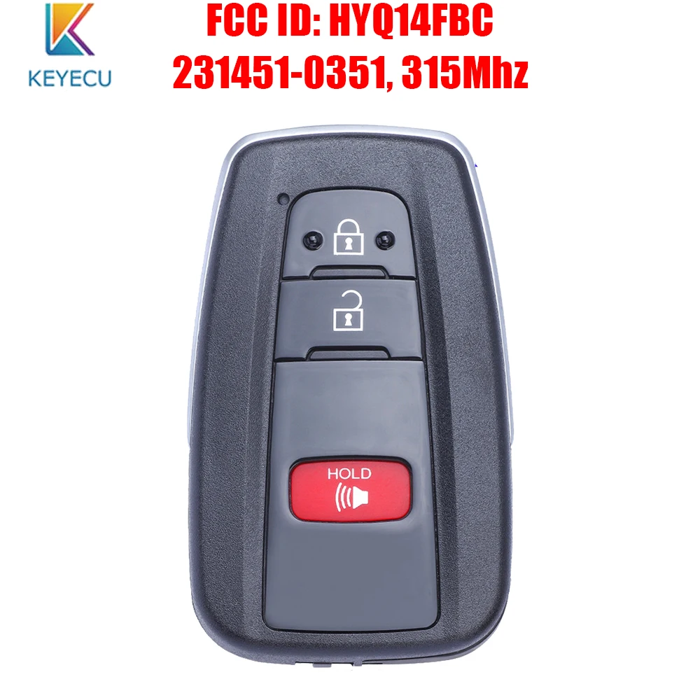 

Keyecu Smart Keyless Remote Key Fob 315MHz for Toyota Prius 2016 2017 2018 2019 HYQ14FBC 89904-47530 231451-0351