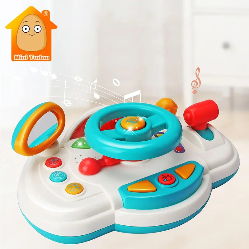 

Baby Simulation Steering Wheel Cartoon Eletronic Musical Instruments Pretend Play Game Developing Education Toys For Infant Gift