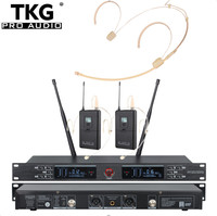 TKG 640-690MHz UR-2000-H dual channel outdoor dj sound system wireless head mic professional uhf wireless headset microphone