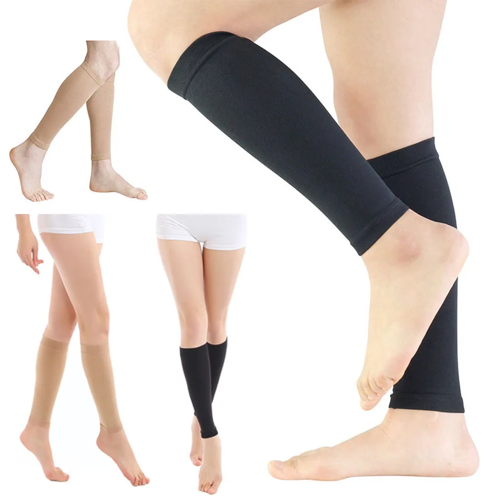 Unisex Sport Leg warmer Black Footless Compression Socks For RunningCompression Leg Sleeve Relieve Varicose Veins Circulation