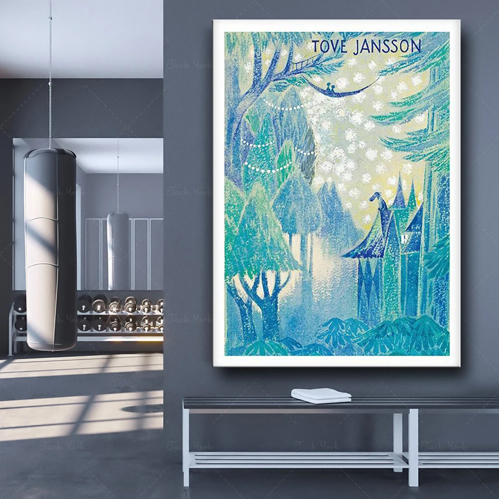 Art Poster, Mumintroll illustration art, Tove Jansson Poster, Nostalgic art Design Finland,art exhibition poster