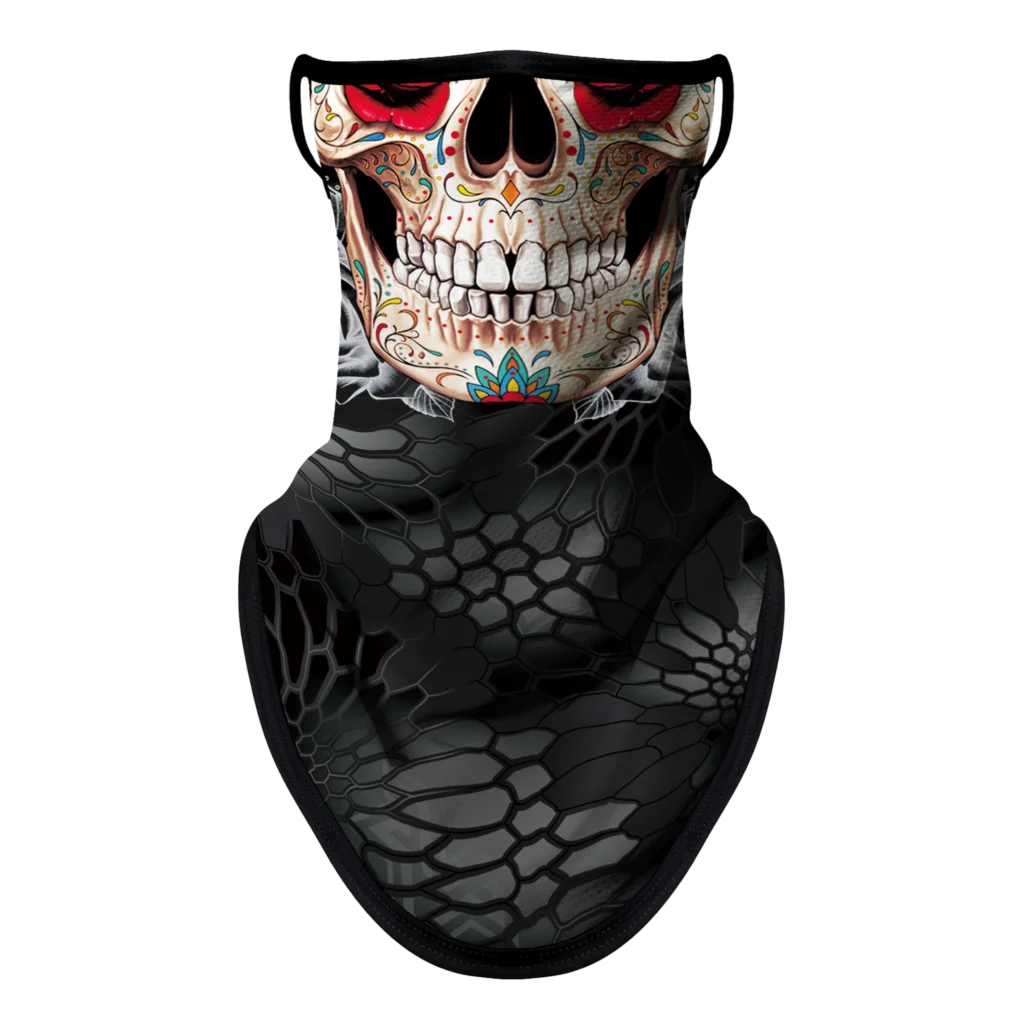 3D Skull Ghost Balaclava Motorcycle Face Mask Cover Neck Gaiter Tube Scarf Moto Motorbike Bandana Head Guard Headband Men