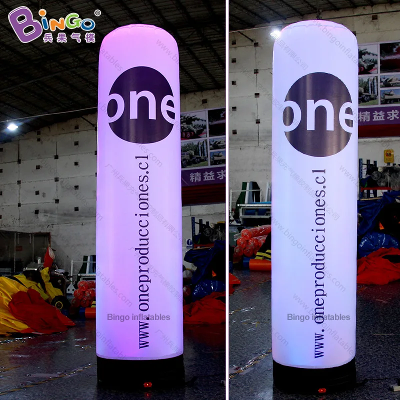 Customized 2.5m Height Inflatable Color Changing Column / Inflatable Air Column Light-up Toy