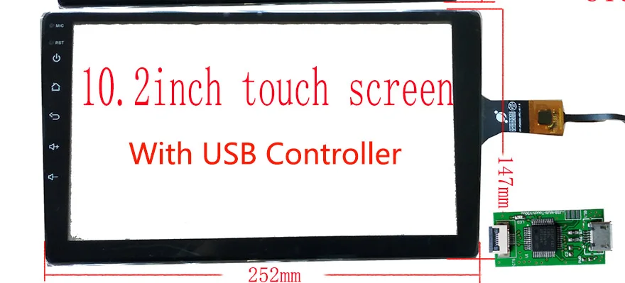 9 10.1 10.2 inch Carpc DIY 2.5D USB Touch Panel screen sensor Digitizer Touch Support  Win7 8 10 With Frame