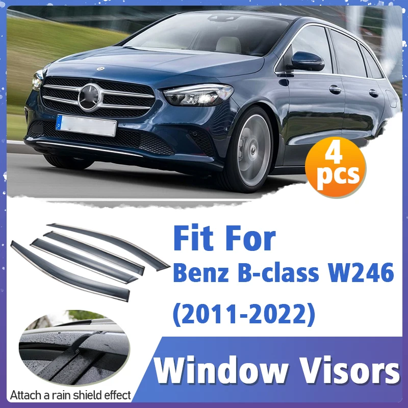 

Window Visors Guard for For Mercedes-Benz B-Class W246 B1220 B250 B180 B200 2011-2022 Plastic Exterior Visor Vent Shades